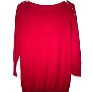 NWT BANANA REPUBLIC WOMENS BOAT NECK PINK ACCENT BUTTONS SWEATER SIZE MEDIUM